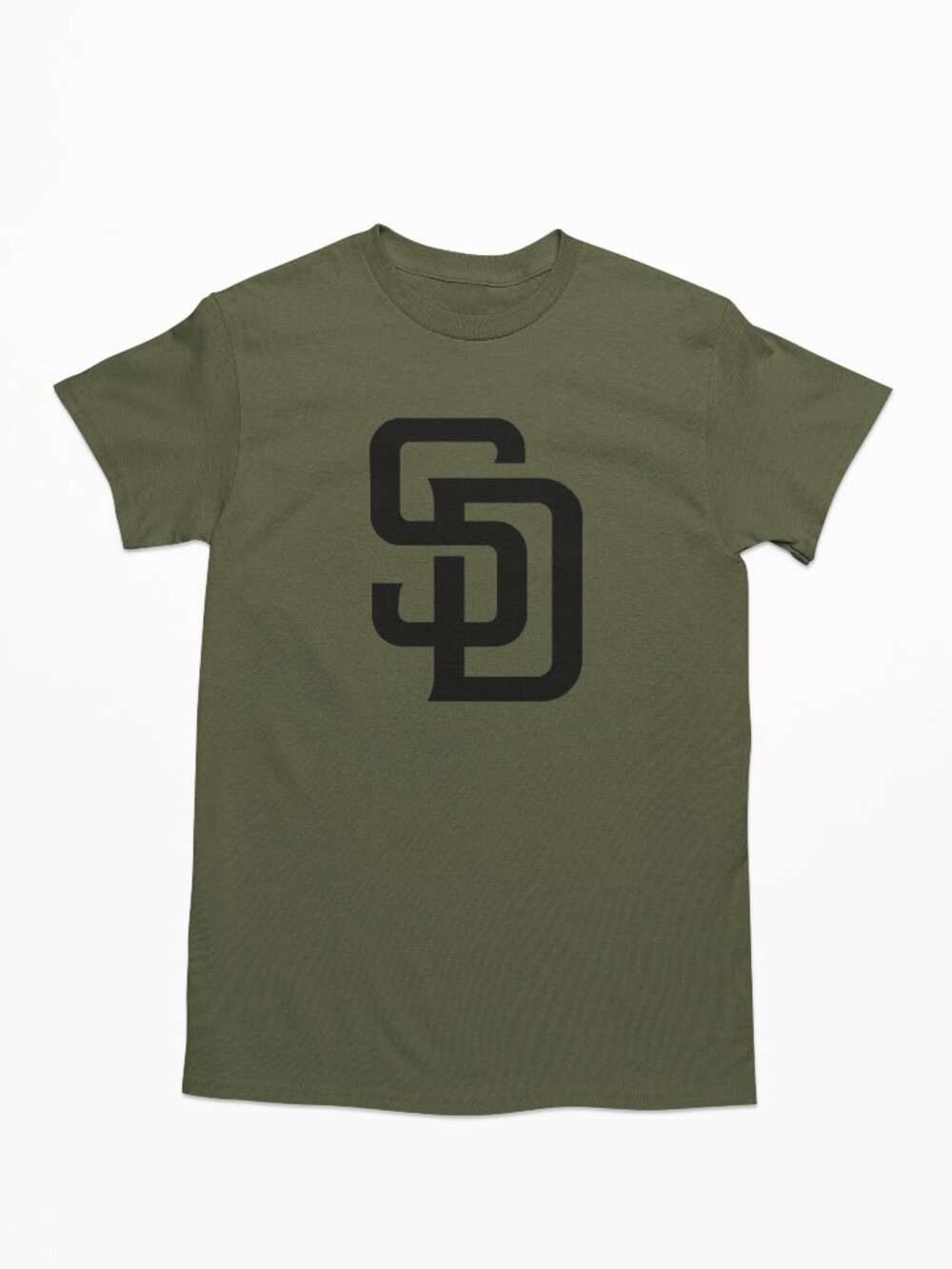 NEW San Diego Padres SD Monogram Logo T-Shirt MILITARY ARMY GREEN